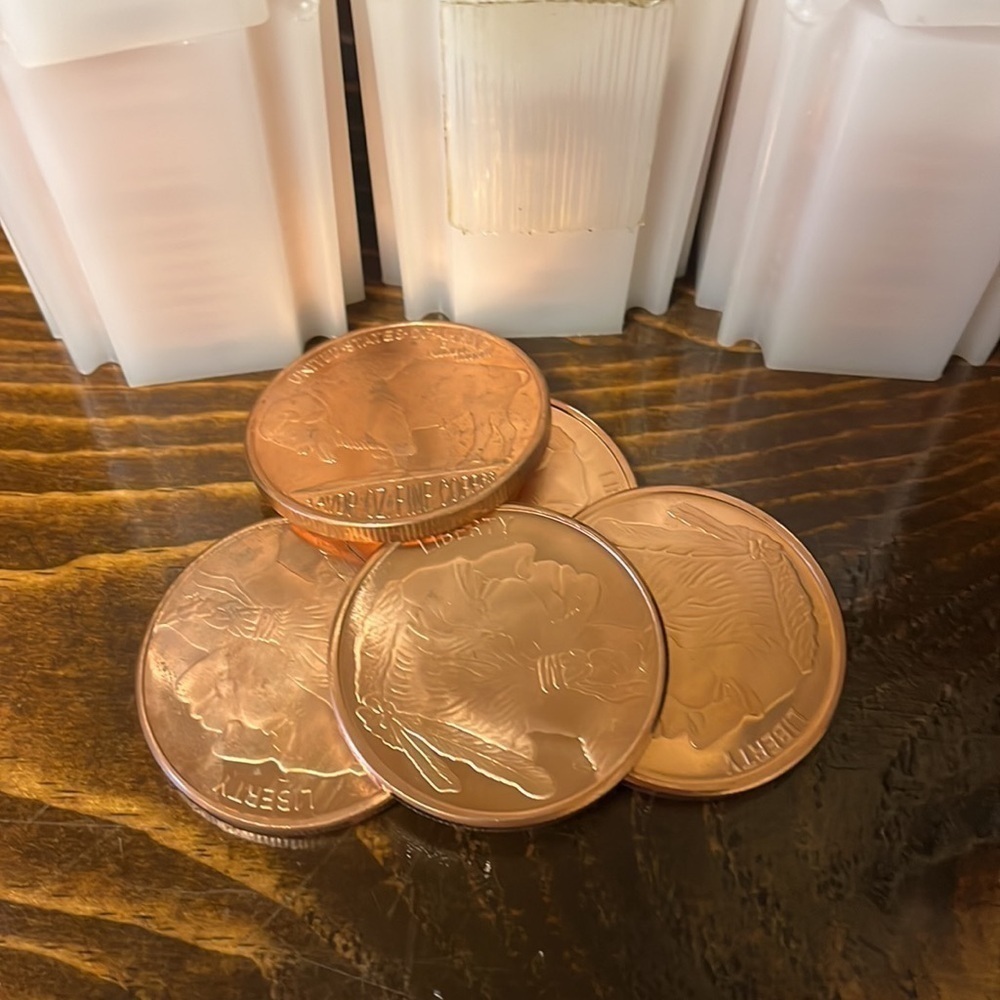 1 oz Fine Copper Round Coin Lot of 10 - Picture 3 of 3
